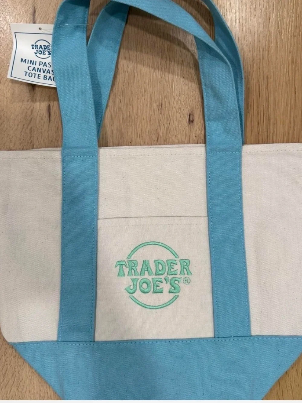 Trader Joe'S Mini Pastel Canvas Tote Bag